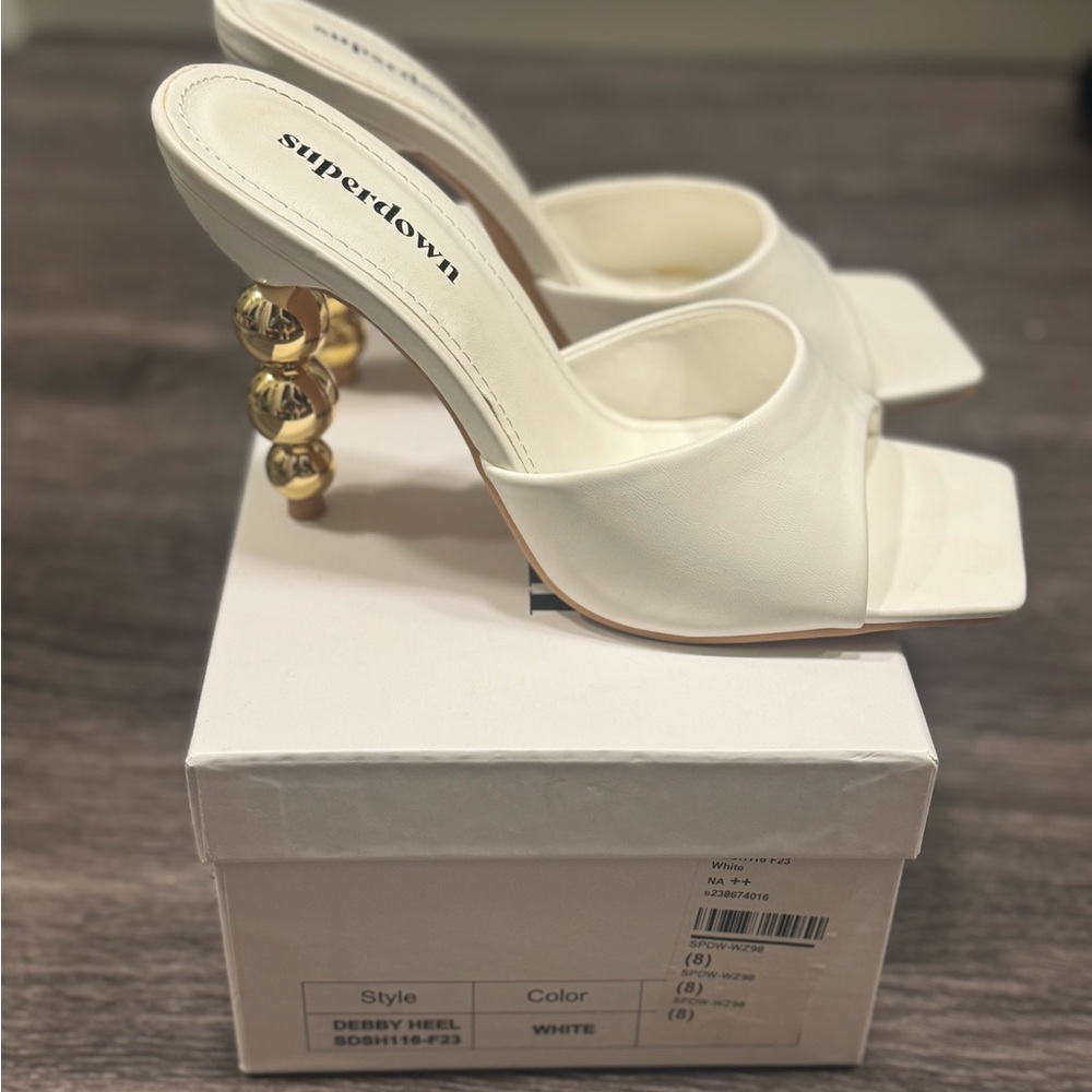 Superdown White Debby Heel
